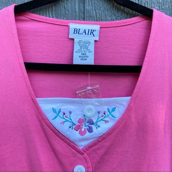 BLAIR Pink Short Sleeve NWOT Vintage Top M - Picture 6 of 11